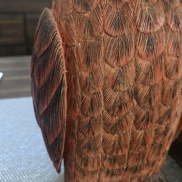 Owl Carved Vintage Wood Figurine - Picture 5 of 8